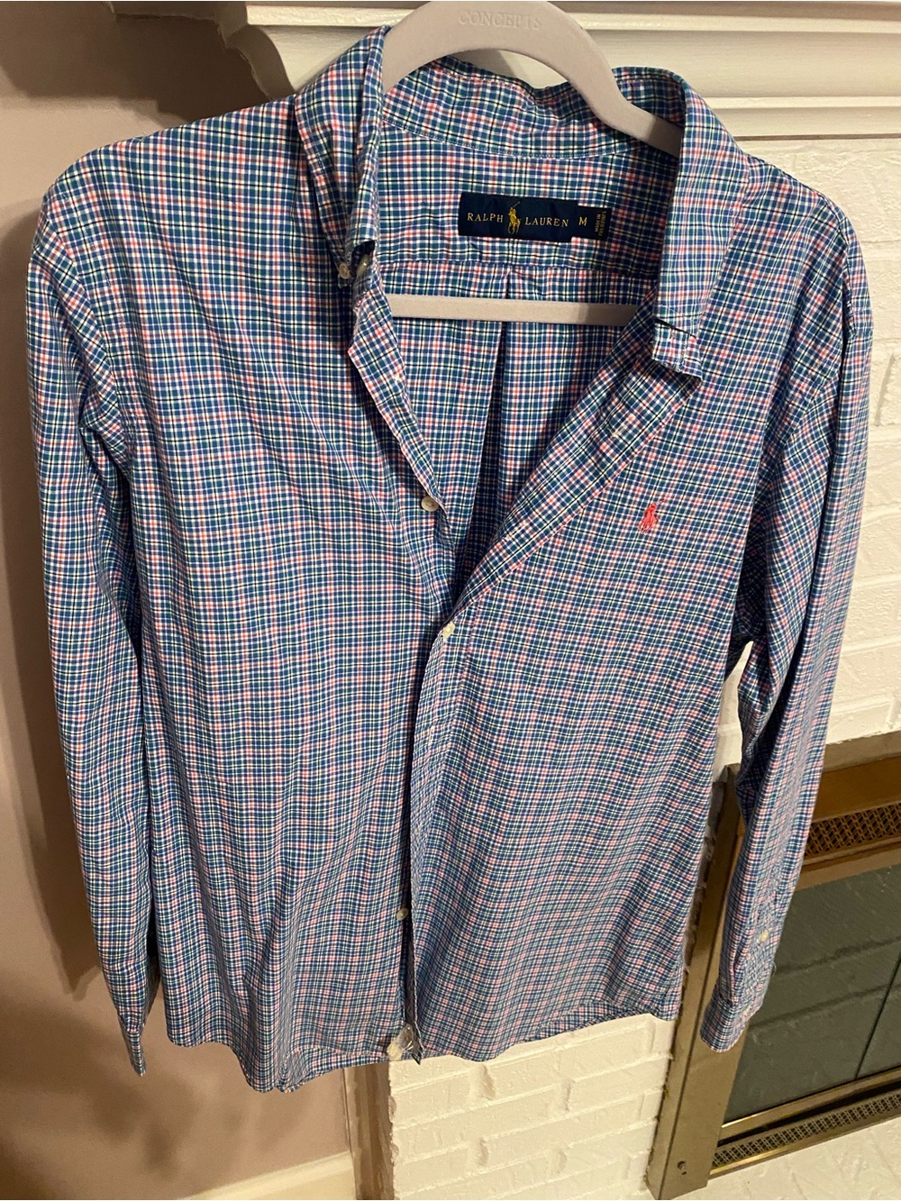 Ralph Lauren Blue and Pink Plaid Button-Down Shirt